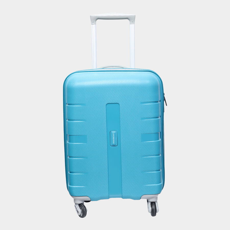 4-Wheel Blue Polypropylene Hard Case Trolley, Small, , large image number null