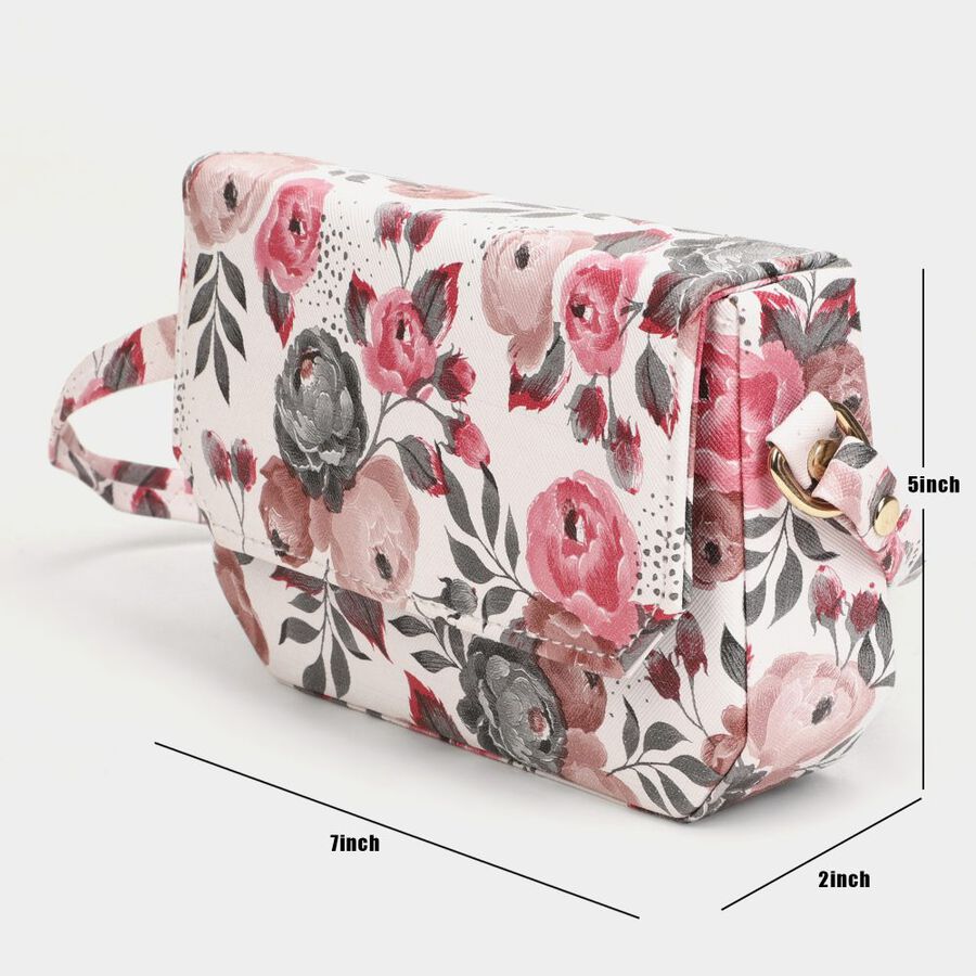 Women's Pink Polyurethane Sling Bag, , large image number null