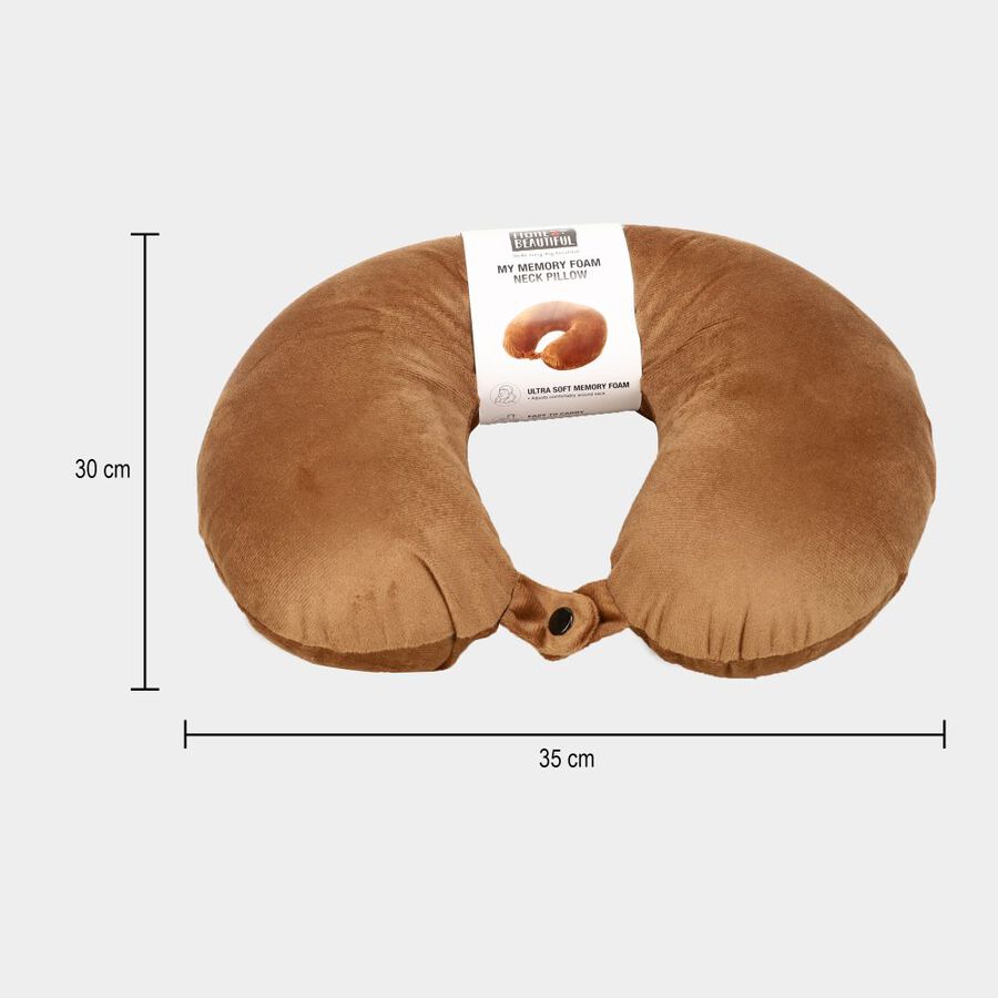 Brown Memory Foam Neck Pillow, , large image number null