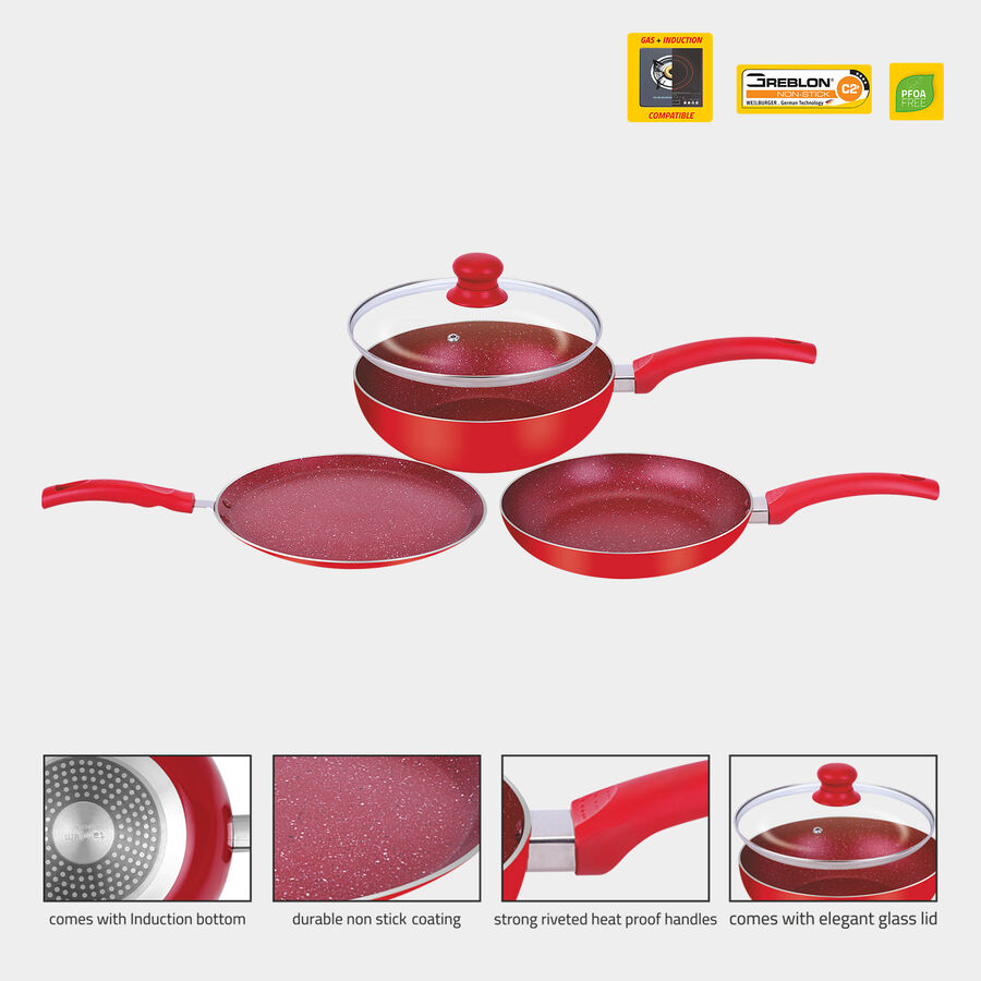 Aluminium Cookware Set - Wok, Fry pan & Tawa, , large image number null