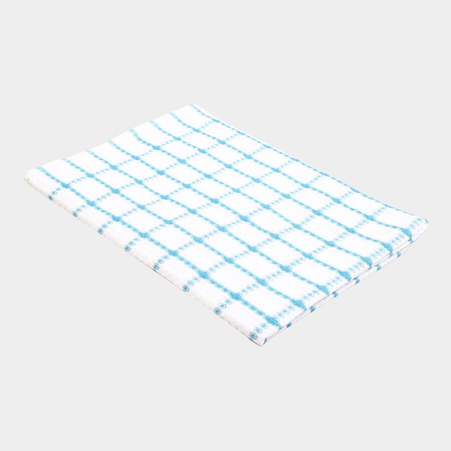 220 GSM Blue Cotton Blend Bath Towel, , large