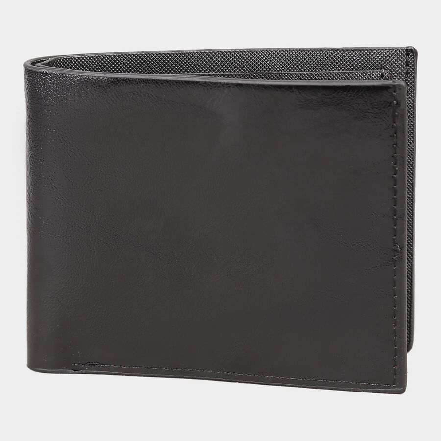 Men's Black Polyurethane Wallet, , large image number null