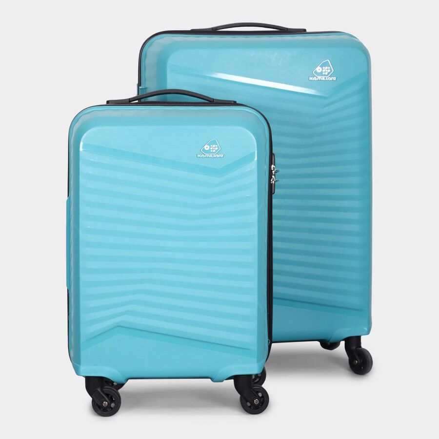 4-Wheel Aqua Polypropylene Hard Case Trolley, Small + Medium, , large image number null