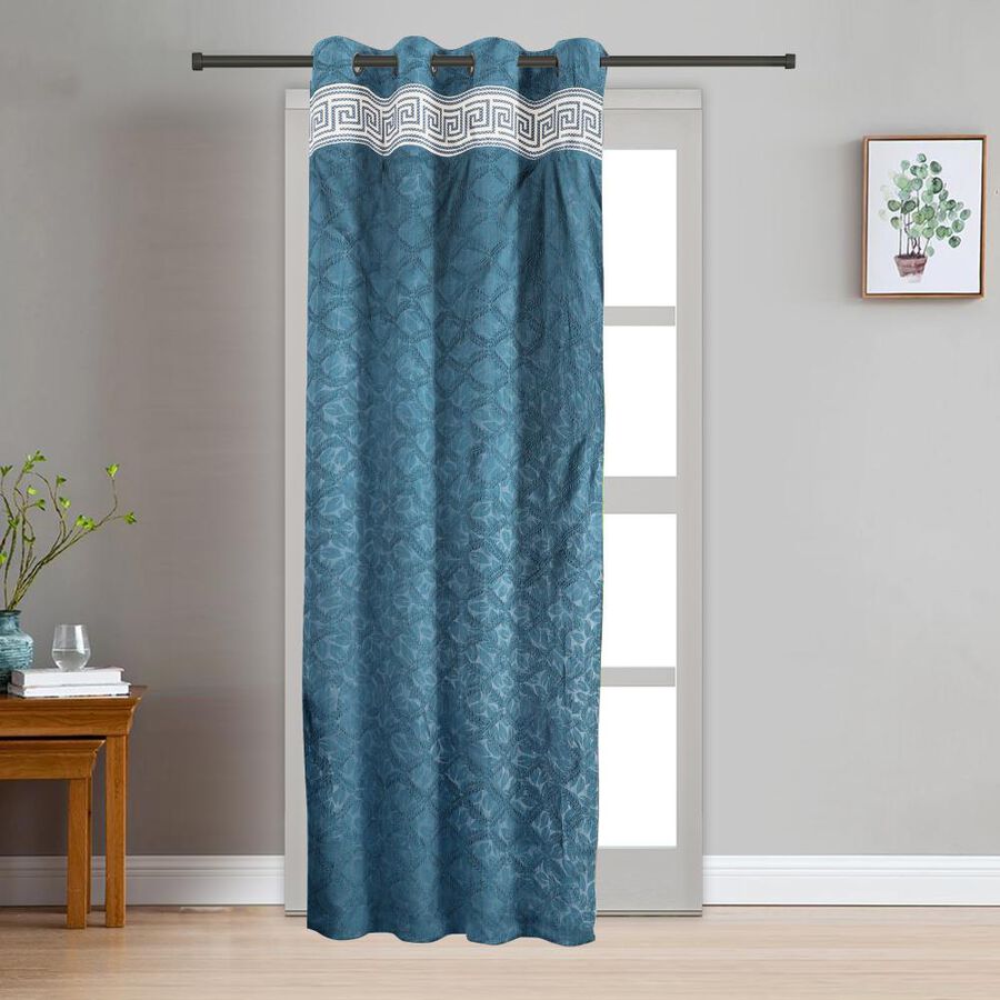 7 ft. Blue Polyester Curtain, , large image number null