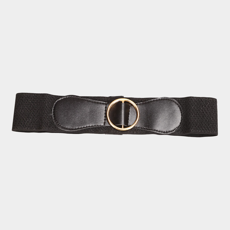 Women's Black Polyurethane Belt, , large image number null