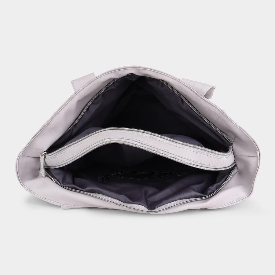 Women's Grey Polyurethane Tote Bag, , large image number null