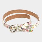 Women's Off White Polyurethane Belt, , small image number null