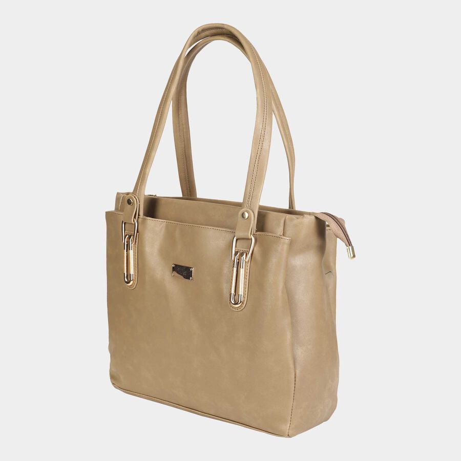 Women's Polyurethane Satchel, Embellished, Medium Size, , large image number null