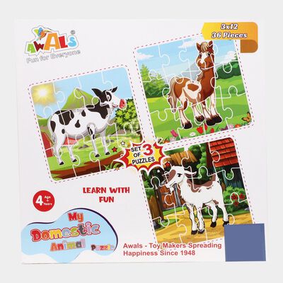 Domestic Animals Jigsaw Puzzleset of 3