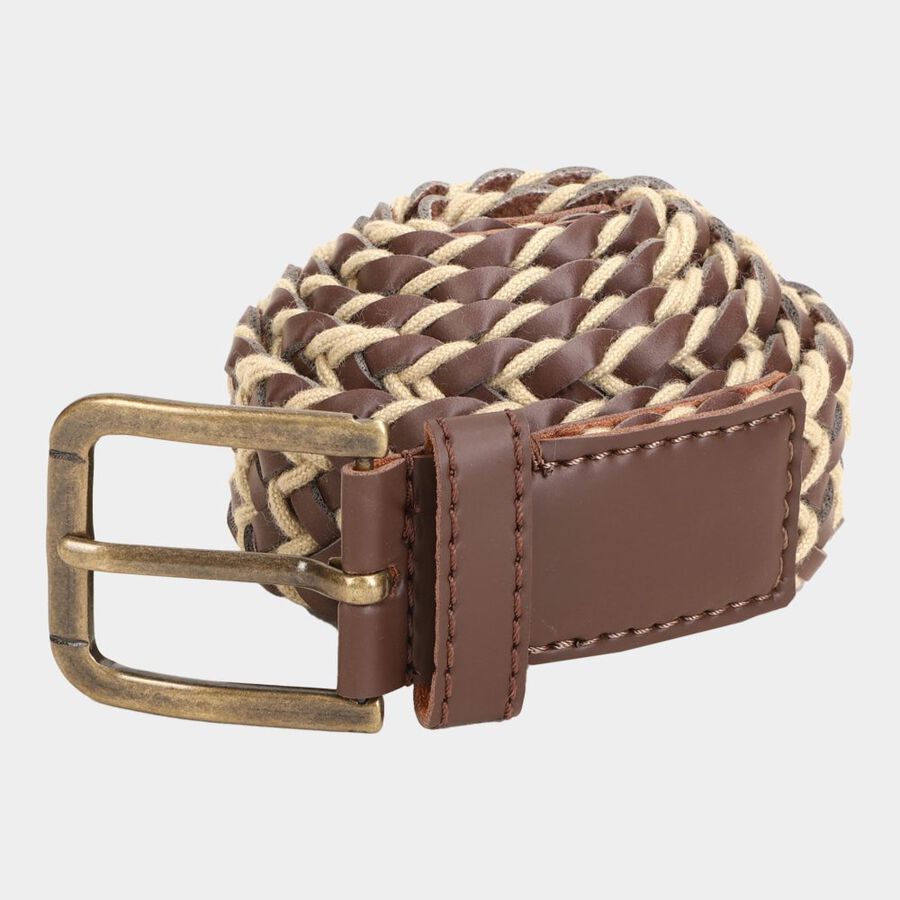 Men's Brown Canvas Casual Belt, , large image number null