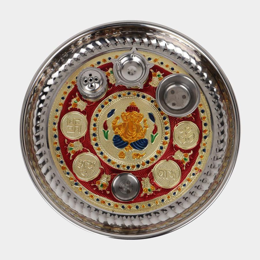 Steel Pooja Plate, , large image number null