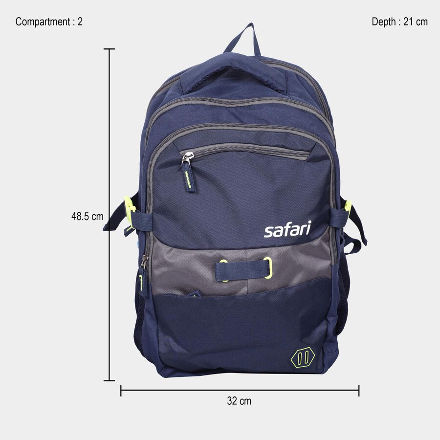 Dark Blue Polyester Backpack with Laptop Compartment, 30 L (Approx), , large image number null