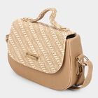 Women's Beige Polyurethane Sling Bag, , small image number null