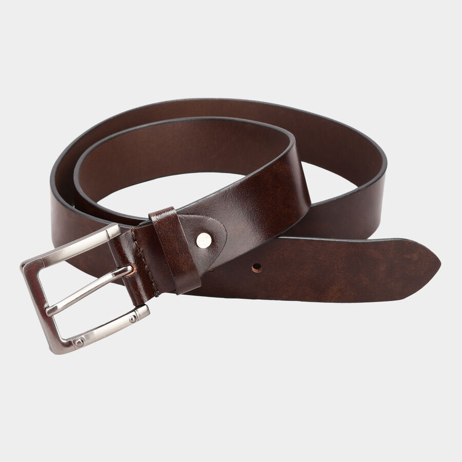 Men's Leather Casual Belt, Size 40, Smooth/Plain, , large image number null
