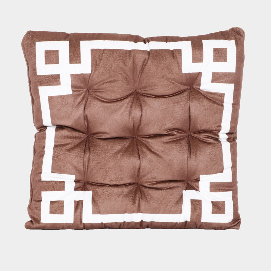 Brown Geometric Printed Cushion, , large