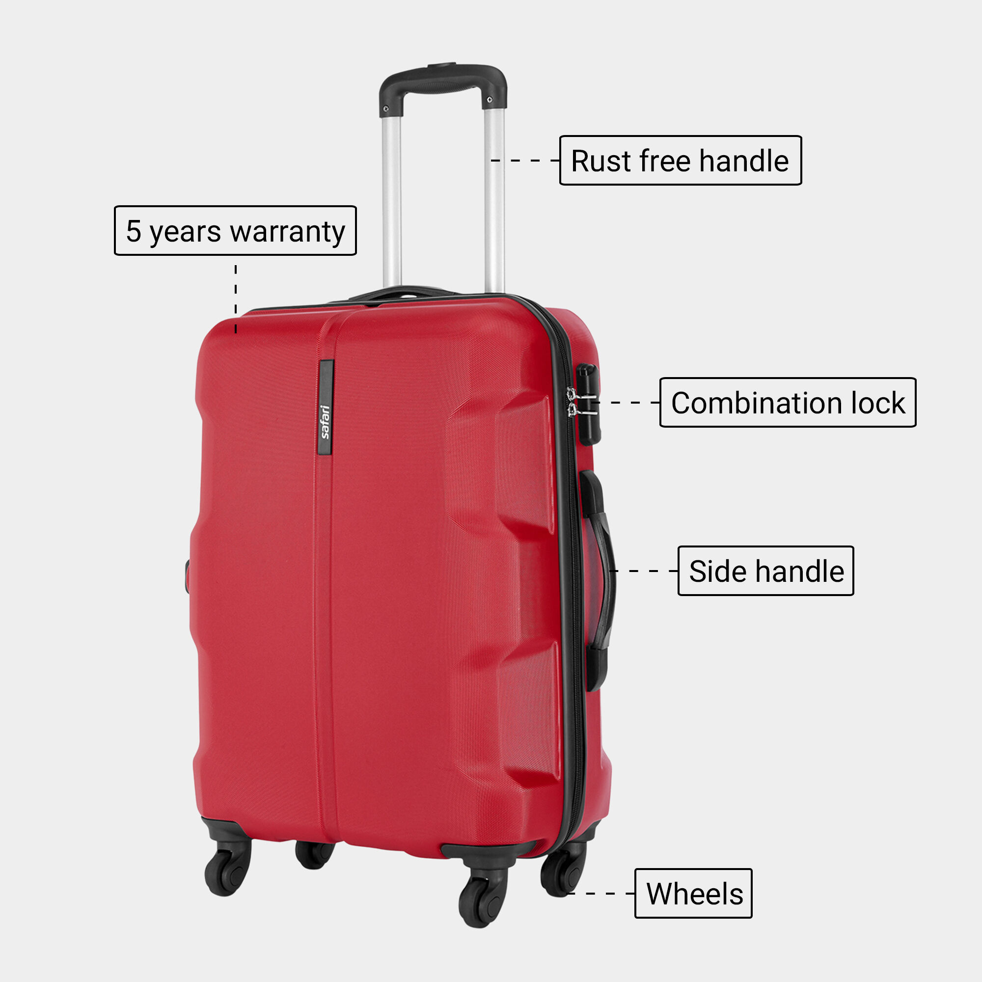 Safari hard sales case trolley