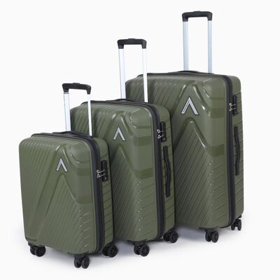 8 Wheel Light Green Polypropylene Trolley,Set of 3