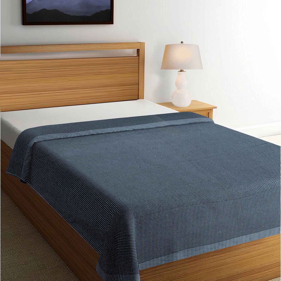 Blue Cotton Bedcover, , large image number null