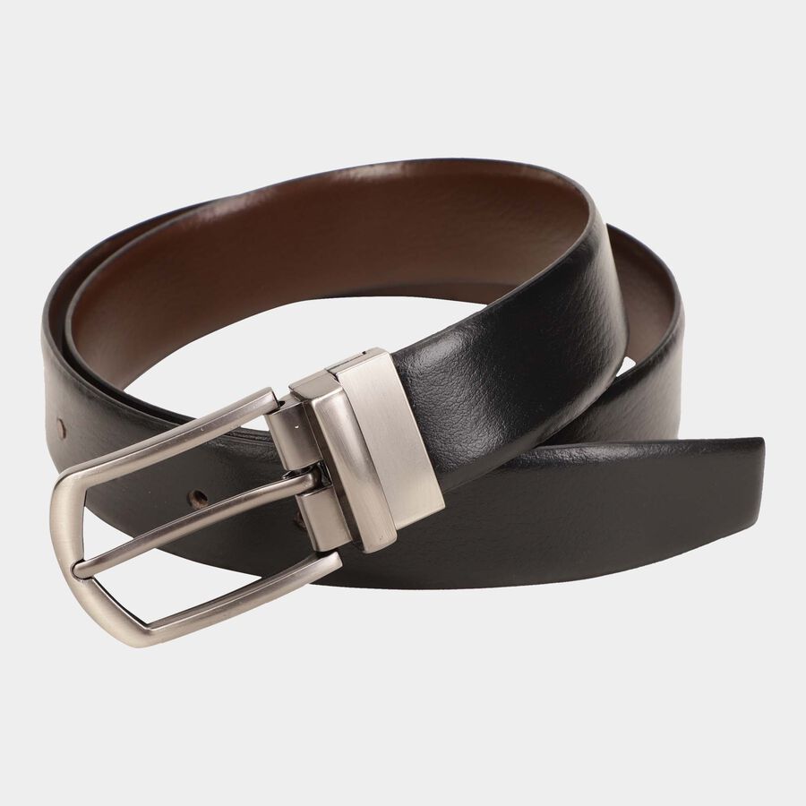 Men's Black Leather Formal Belt, , large image number null