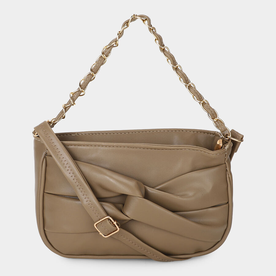 Woman's Beige Polyurethane Bag, , large