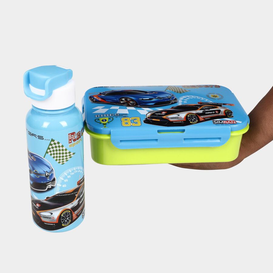 Plastic Lunch Box - 1 Big Container, 1 Bottle, 1 Small Container, , large image number null