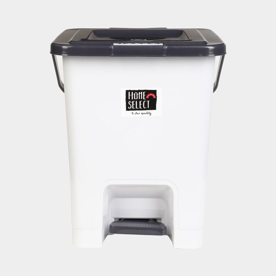 15 L White Plastic Dustbin, , large image number null