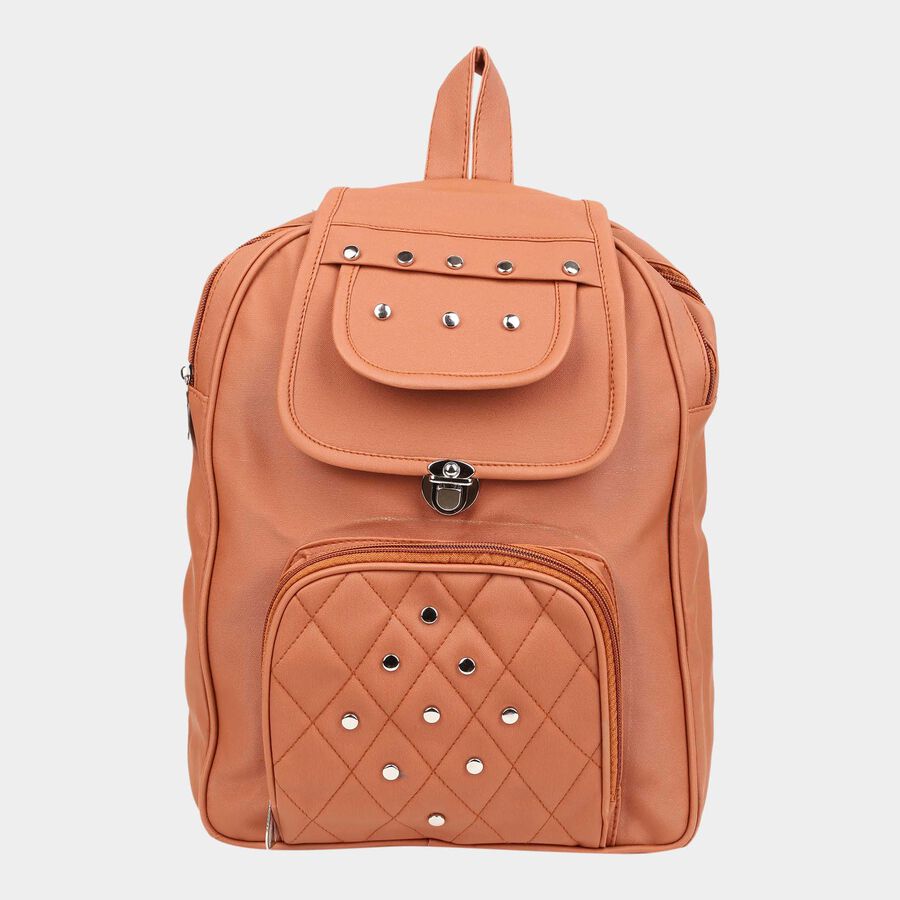 Women's Embellished Polyurethane Backpack, , large image number null