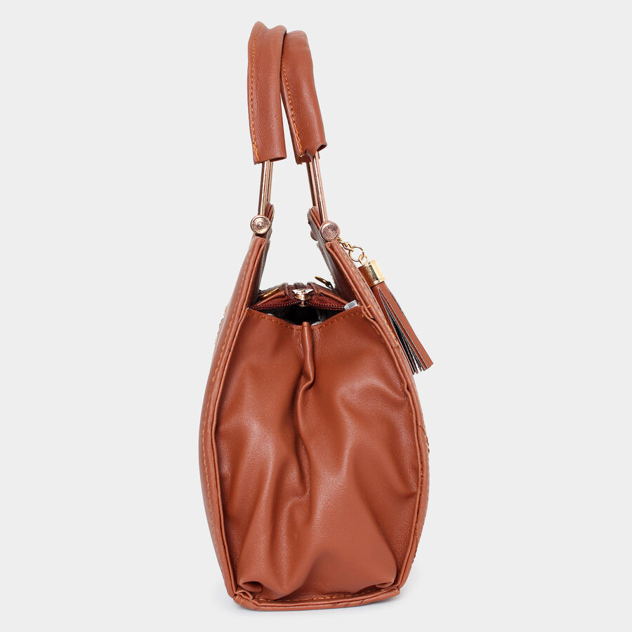 Women Embroidered Tan Handbag, , large image number null
