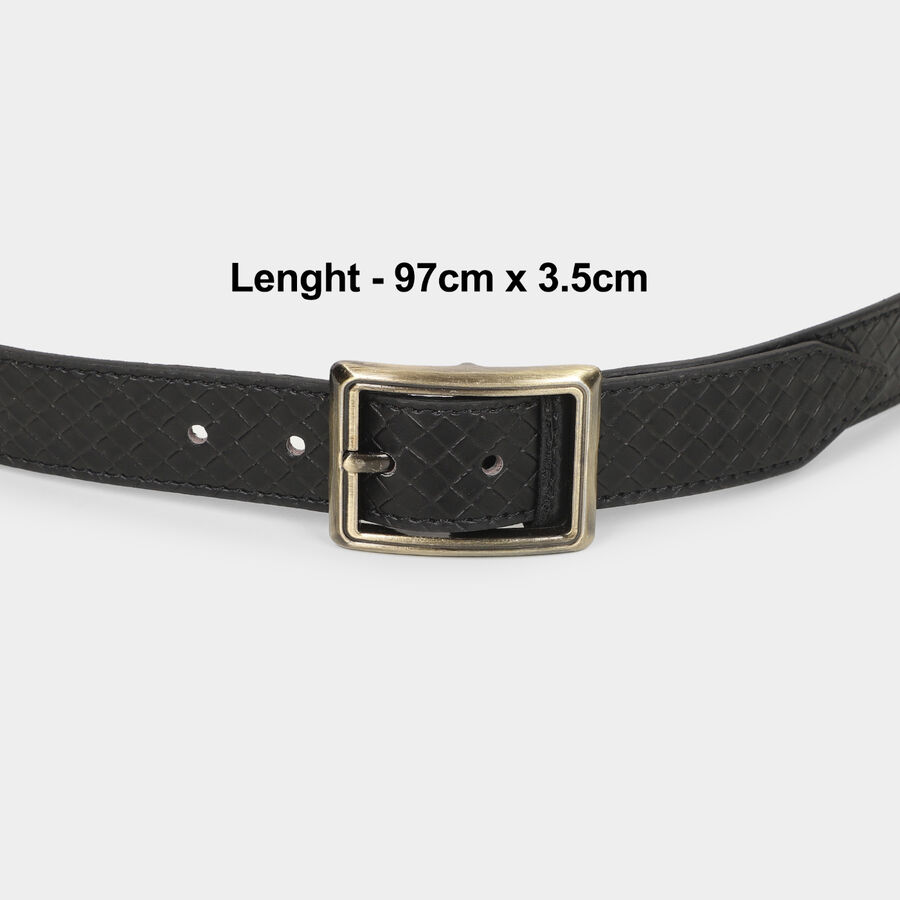 Men's Black Casual Belt, , large image number null
