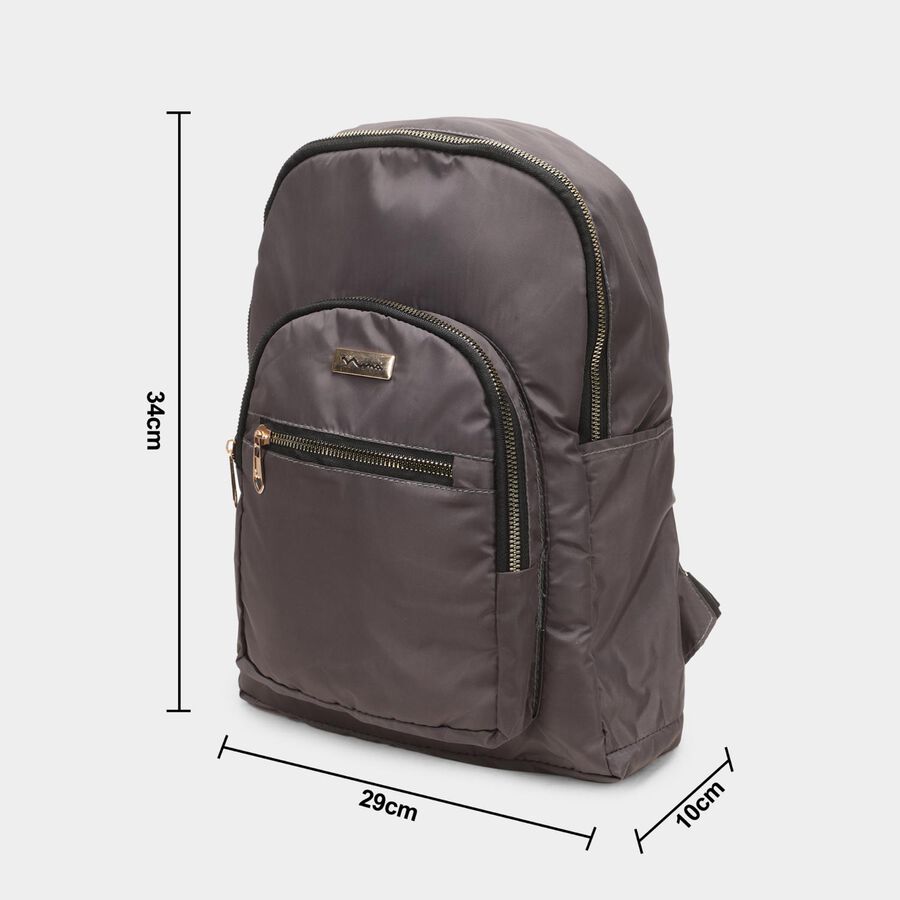 Women Grey Fabric Backpack, , large image number null