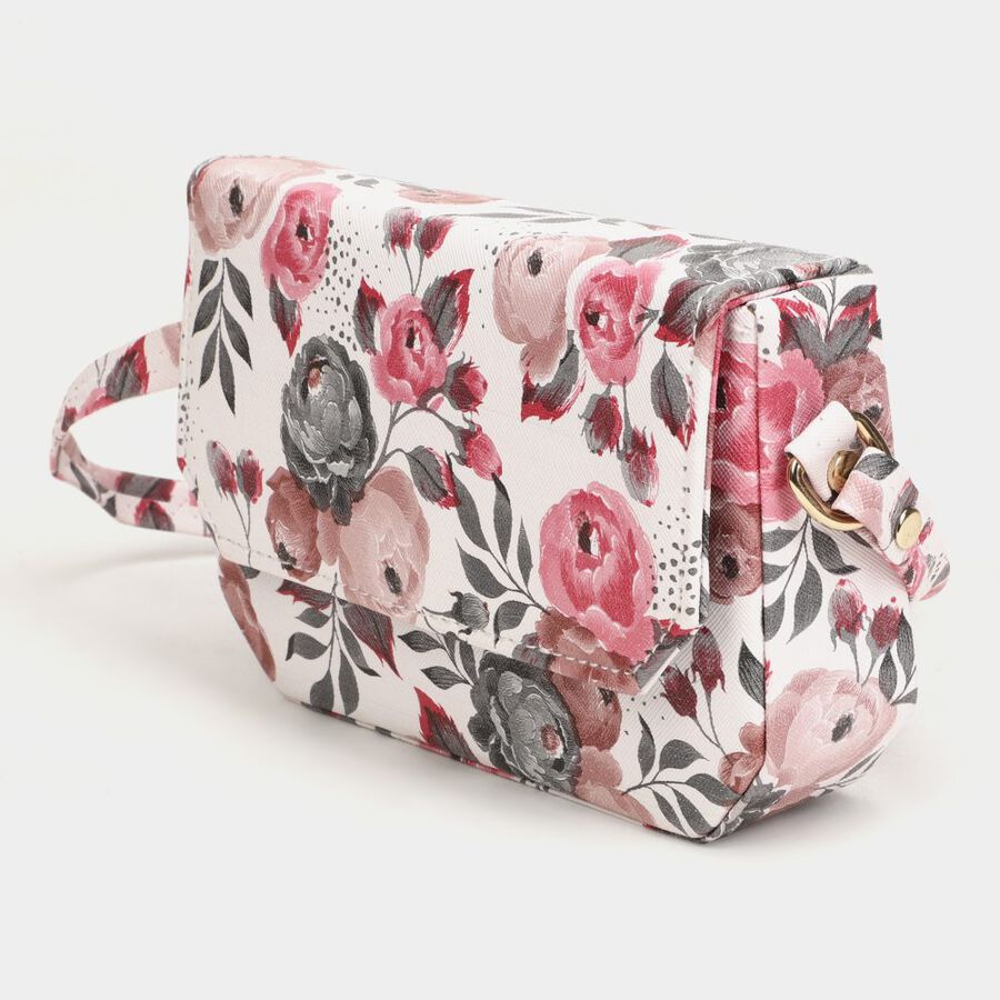 Women's Pink Polyurethane Sling Bag, , large image number null