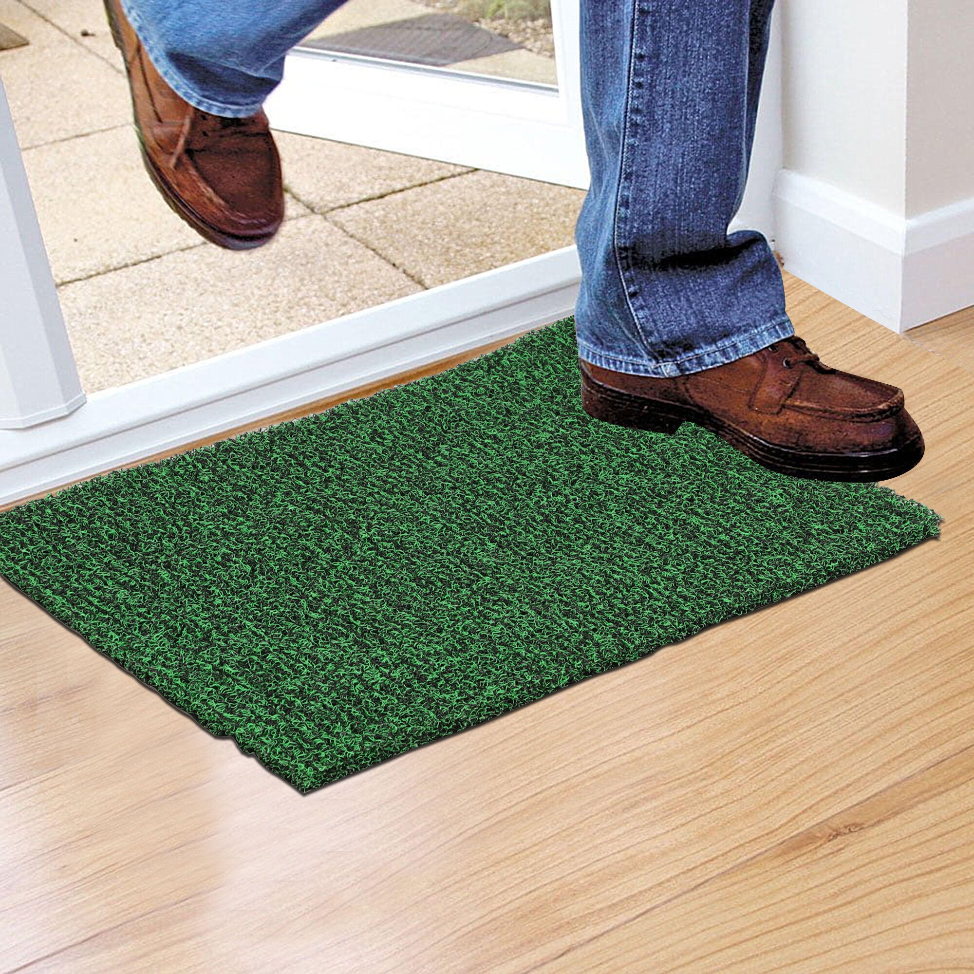 Home Beautiful                         Anti-Skid Green Polypropylene Door Mat