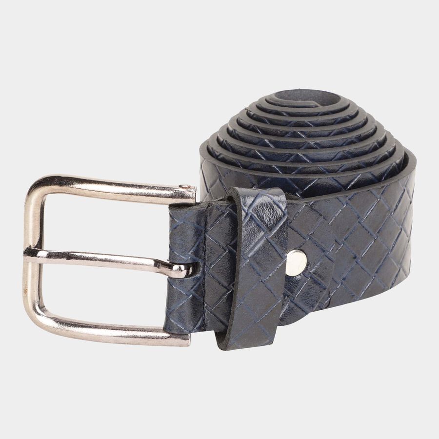 Men's Navy Blue Polyurethane Casual Belt, , large image number null