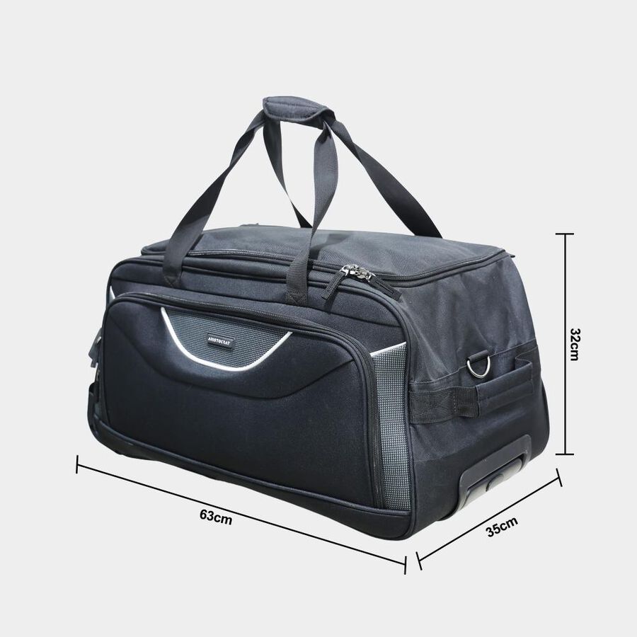  2 Wheels Black Polyester Duffle Trolley, , large