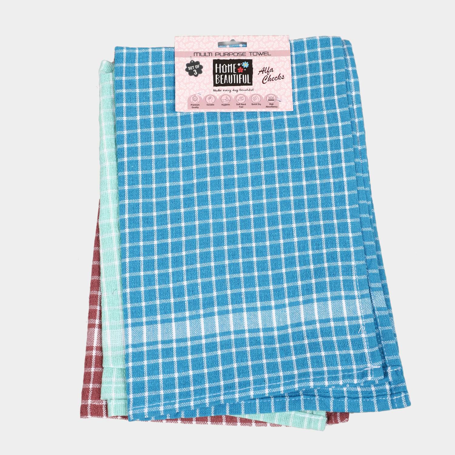 Home Beautiful                         Cotton Blend Kitchen Napkin Set of 3