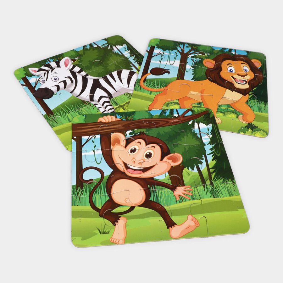 Wild Animals Jigsaw Puzzleset of 3, , large image number null