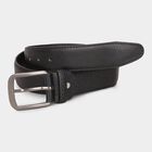 Men Black Pu Formal Belt, , small image number null
