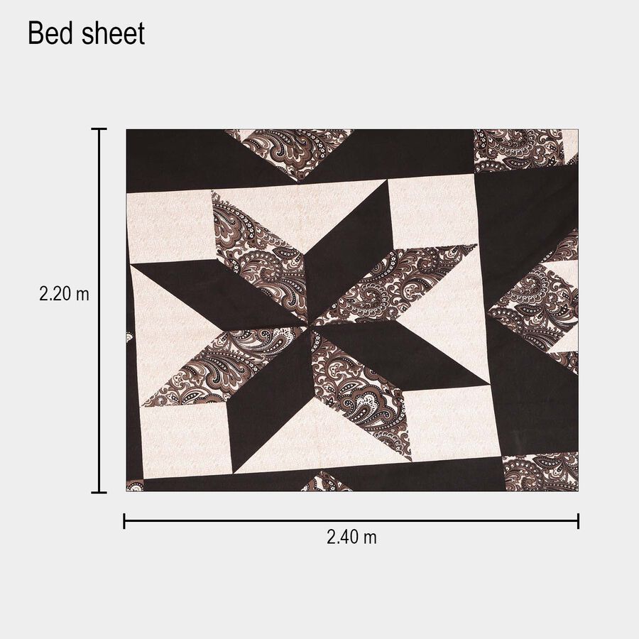 125 GSM Black Microfiber Double Bedsheet With Pillow Cover, , large image number null