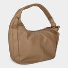 Woman'S Beige slouchy shoulder Bag, , small