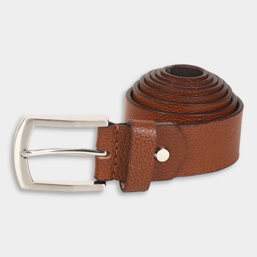 Men's Tan Leather Casual Belt, , large image number null
