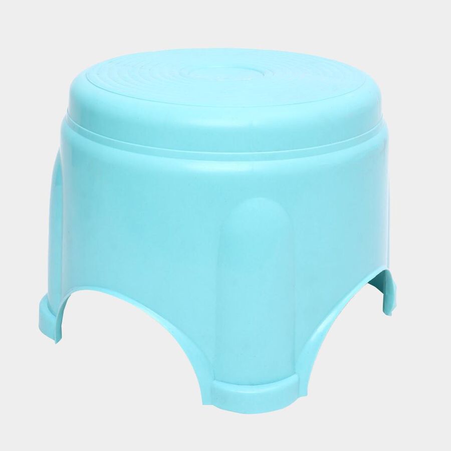 Blue Plastic Bath Stool, , large