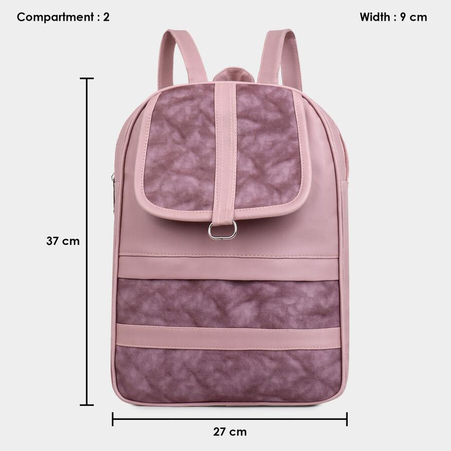 Women's Pink Polyurethane Backpack, , large image number null