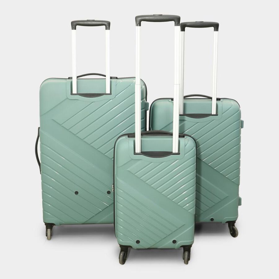4-Wheel Light Green Polypropylene Hard Case Trolley, Small + Medium + Large, , large image number null