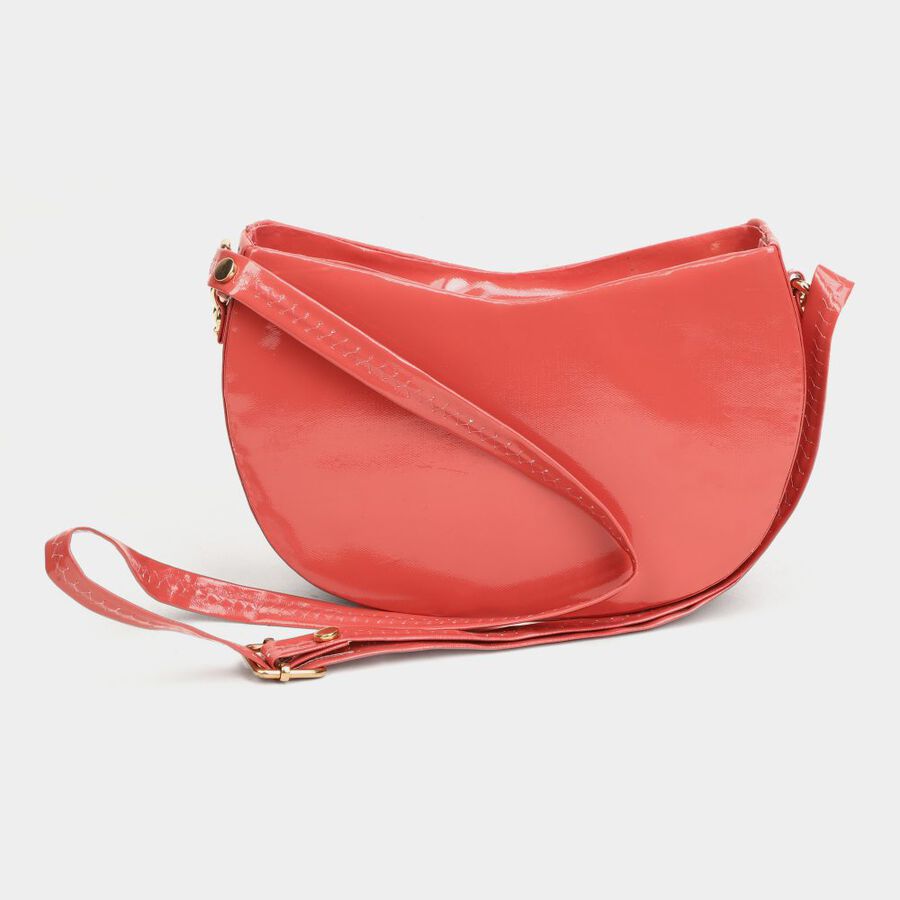Women's Peach Polyurethane Sling Bag, , large image number null