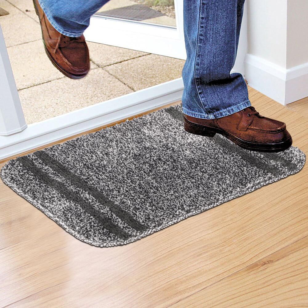Home Beautiful                         Anti-Skid Dark Grey Polyester Door Mat