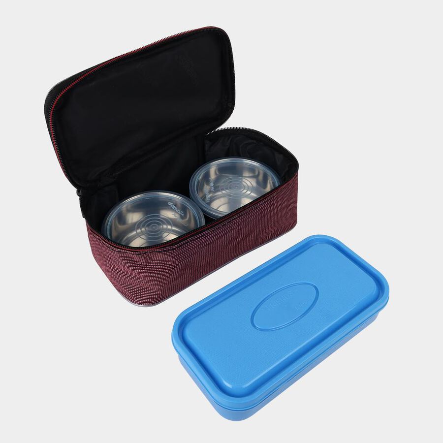 Steel Lunch Box, 3 Containers and 1 Bag, , large