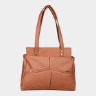 Women's Tan Polyurethane Tote Bag, , small image number null