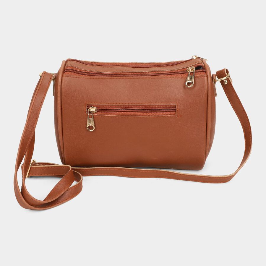 Women's Tan Polyurethane Sling Bag, , large image number null