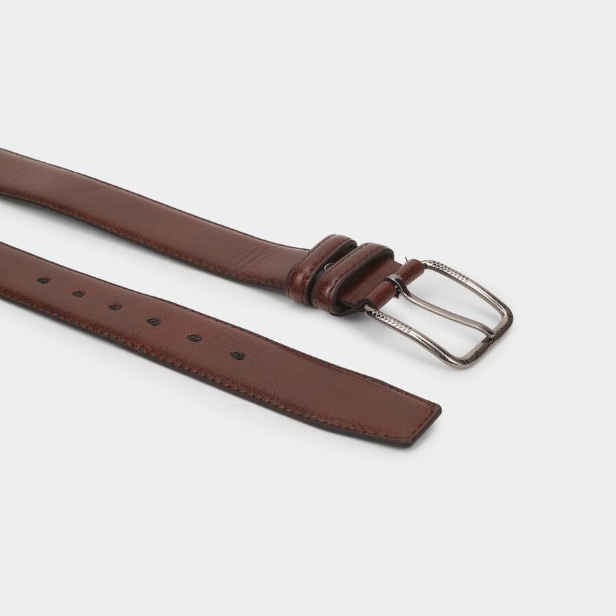 Men's Brown Pu Formal Belt, , large