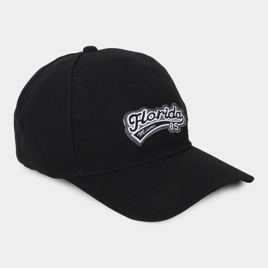 Black Men's Cotton Cap, , large